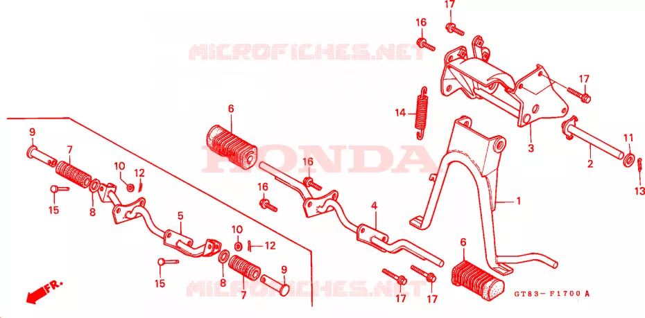 STANDAARD/OPSTAP Honda MOTO 50 WALLAROO 1990  PK50SL