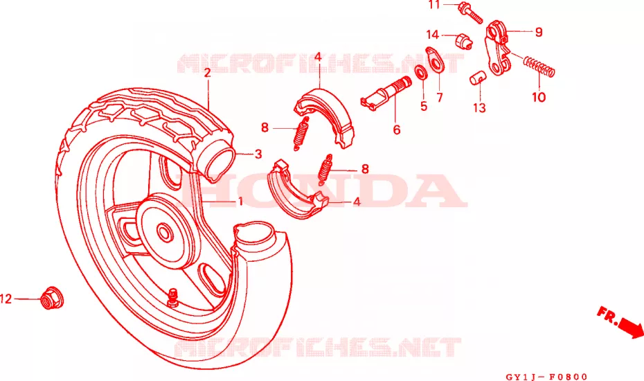 ACHTER WIEL Honda SCOOTER 50 VISION 1990  SA50L