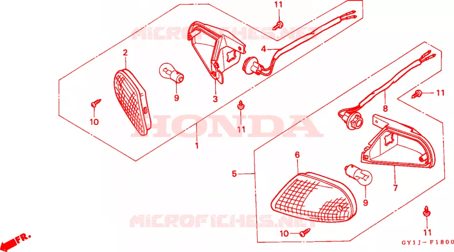 VOOR KNIPPERLICHT Honda SCOOTER 50 VISION 1988  SA50J