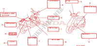 WAARSCHUWINGSLABEL voor Honda VISION MET IN 50 STANDARD 1993