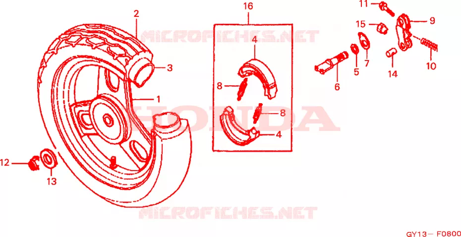 ACHTER WIEL Honda SCOOTER 50 VISION 1993  SA50SP