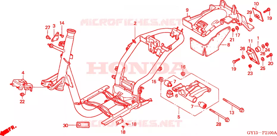 FRAME CHASSIS Honda SCOOTER 50 VISION 1995  SA50S