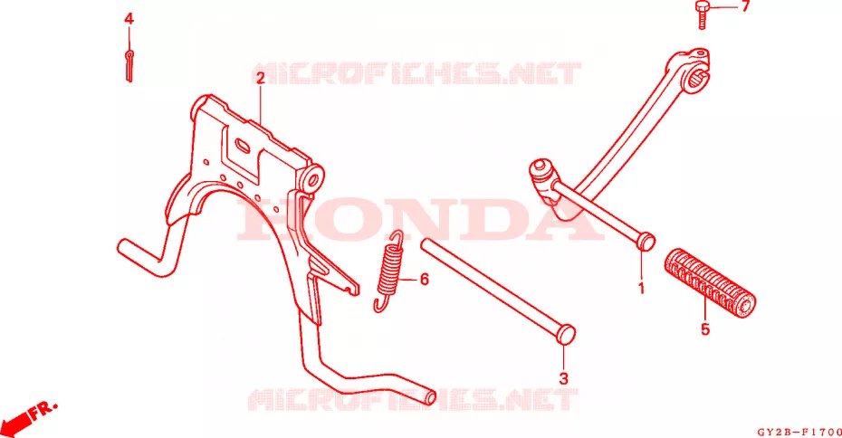 KICKSTARTER ARM/ HOOFD STANDAARD Honda SCOOTER 75 VISION 1991  SA75M