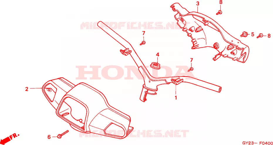 HENDEL PIJP/HENDEL AFDEKKING Honda SCOOTER 75 VISION 1993  SA75P