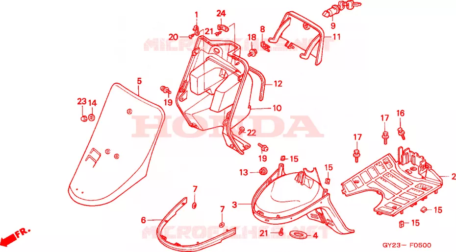 VOOR AFDEKKING Honda SCOOTER 75 VISION 1993  SA75P
