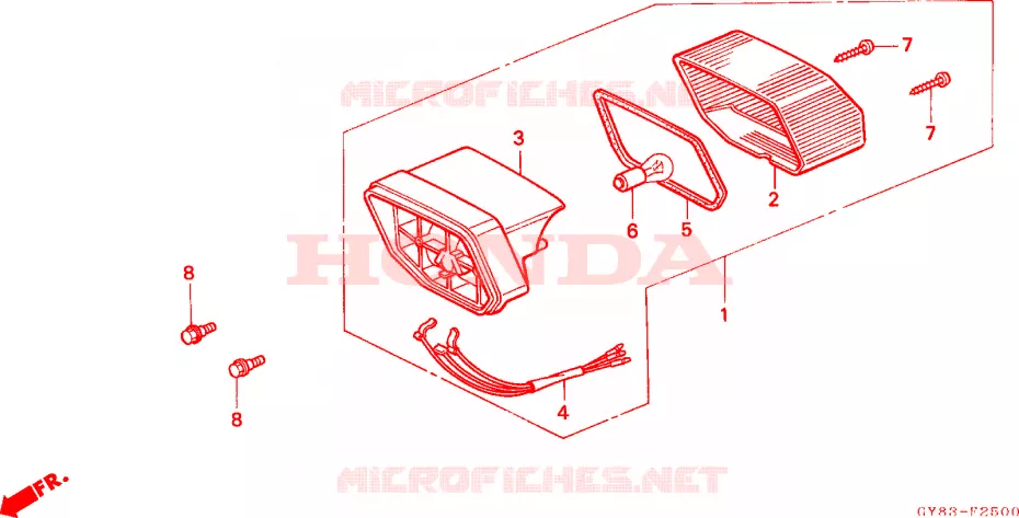 ACHTERLICHT Honda MOTO 75 CRM 1989  CRM75RK