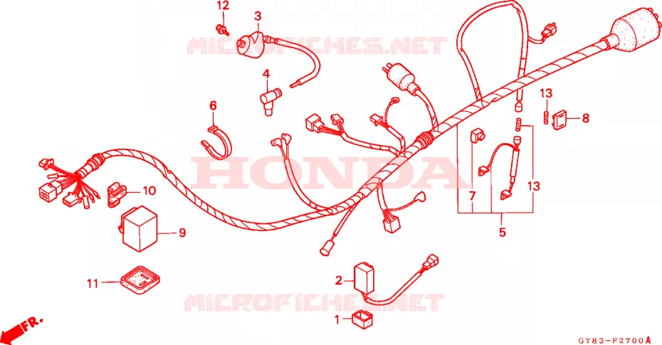 BEDRADINGSBUNDEL/ ONTSTEKINGSSPOEL Honda MOTO 75 CRM 1990  CRM75RL
