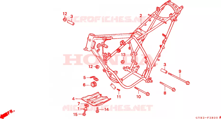 FRAME CHASSIS Honda MOTO 75 CRM 1989  CRM75RK