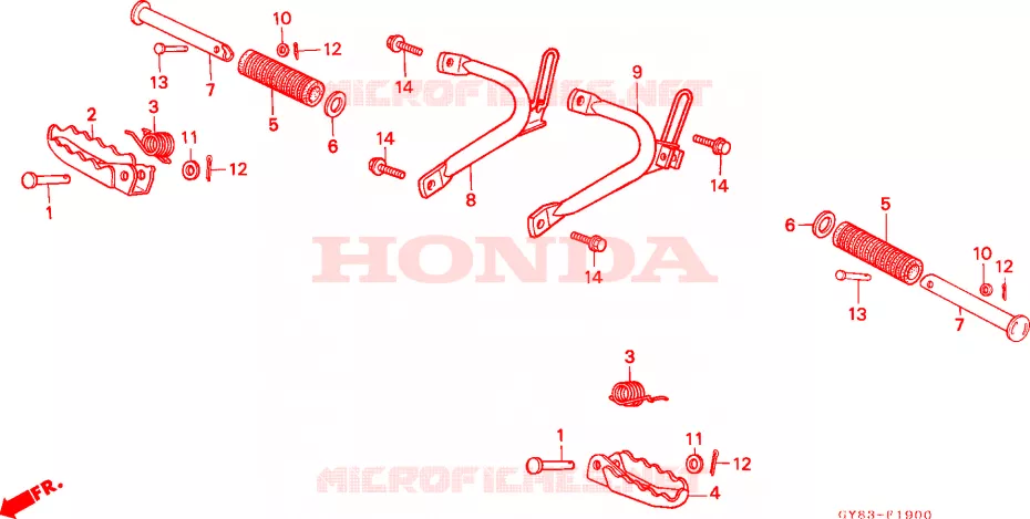 OPSTAP Honda MOTO 75 CRM 1991  CRM75RM