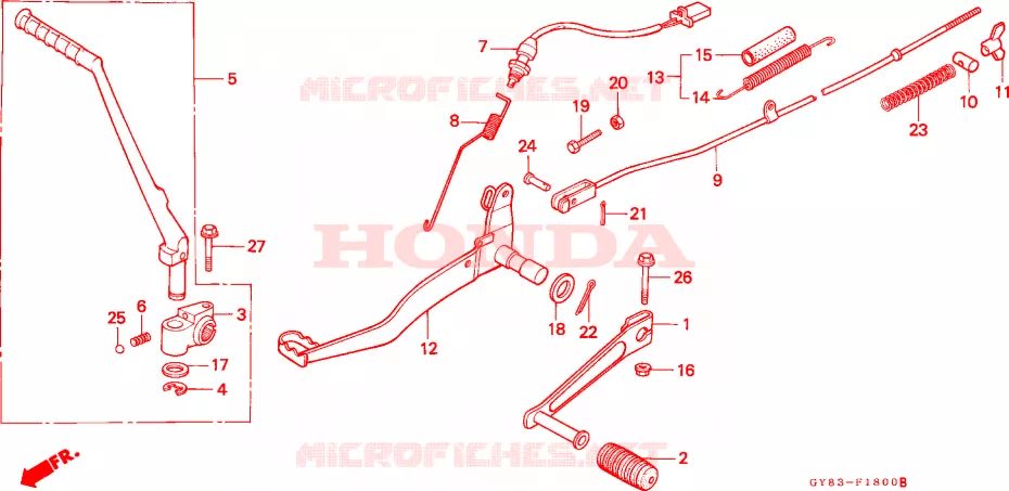 PEDAAL/KICKSTARTER ARM Honda MOTO 75 CRM 1993  CRM75RP