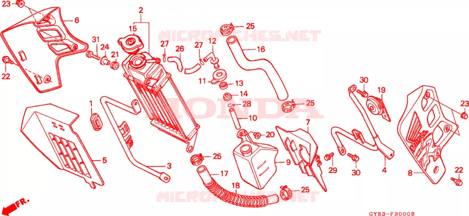RADIATOR Honda MOTO 75 CRM 1990  CRM75RL