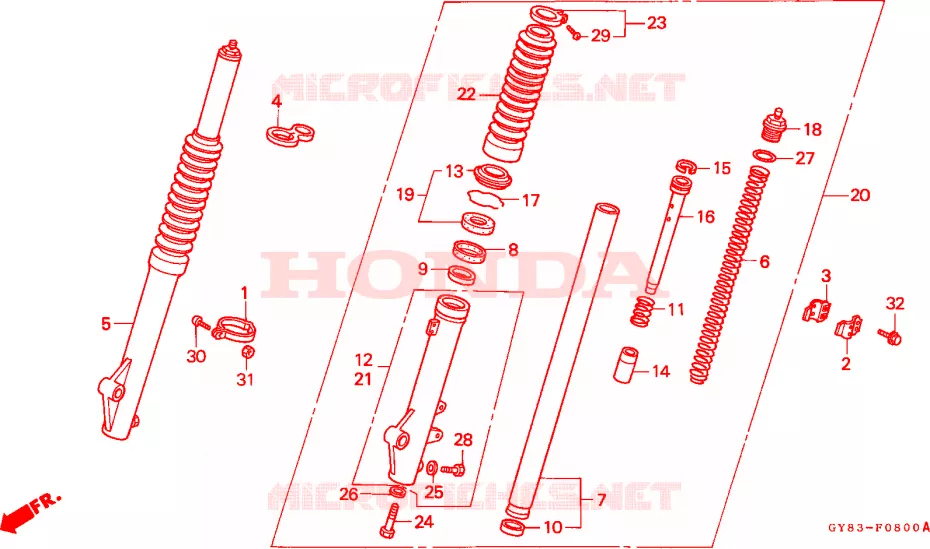 VOOR VORK Honda MOTO 75 CRM 1994  CRM75RR