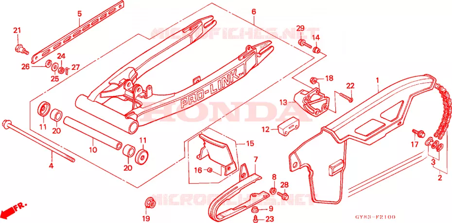 ZWAAI-ARM/KETTINGKAST Honda MOTO 75 CRM 1991  CRM75RM