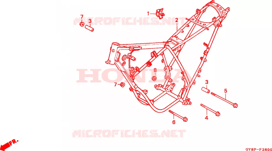 FRAME CHASSIS Honda MOTO 50 CRM 1993  CRM50RP