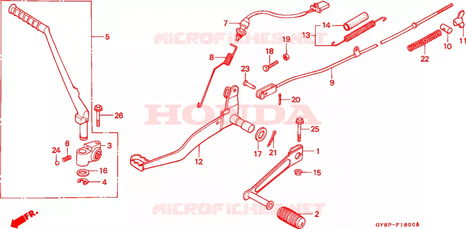 PEDAAL/KICKSTARTER ARM Honda MOTO 50 CRM 1994  CRM50RR