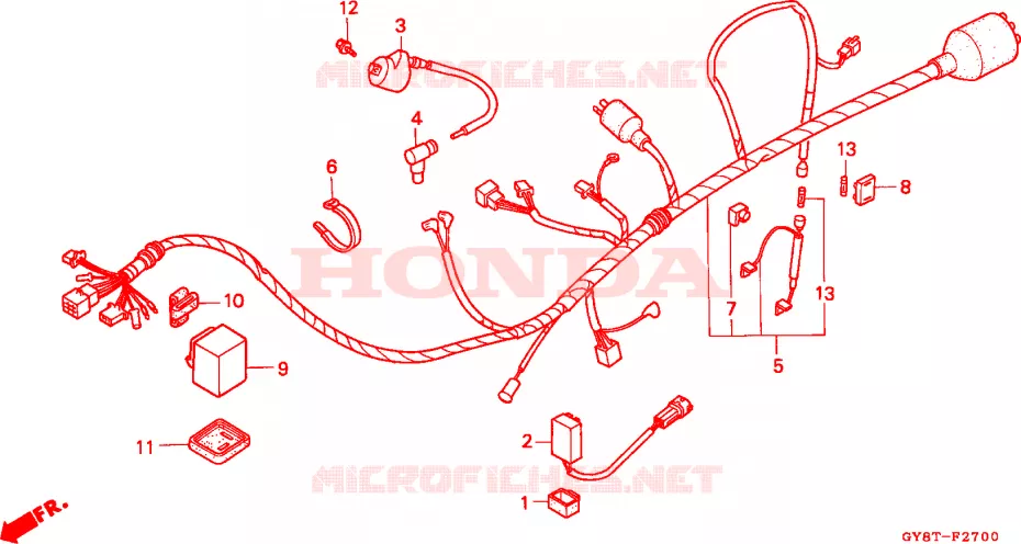 BEDRADINGSBUNDEL/ ONTSTEKINGSSPOEL Honda MOTO 50 CRM 1996  CRM50RT