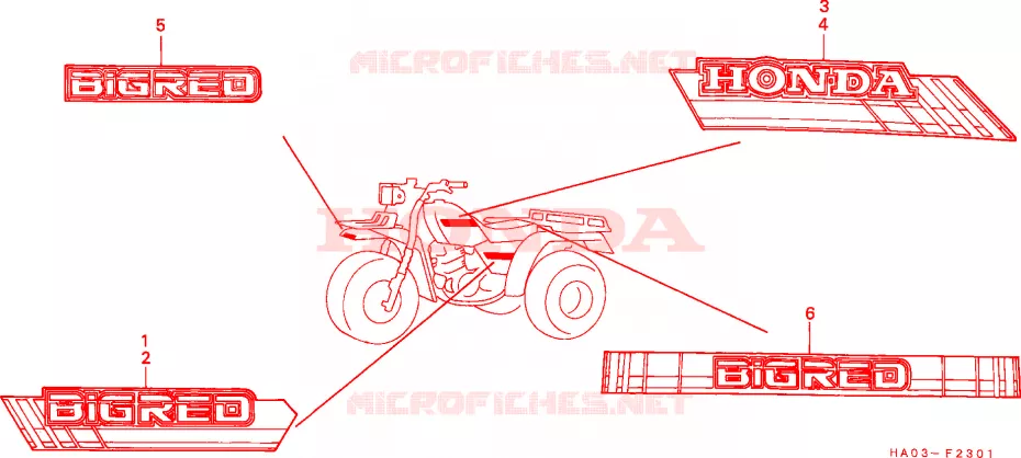 STREEP/EMBLEEM(2) Honda ATV 250 ATC 1986  ATC250ESG
