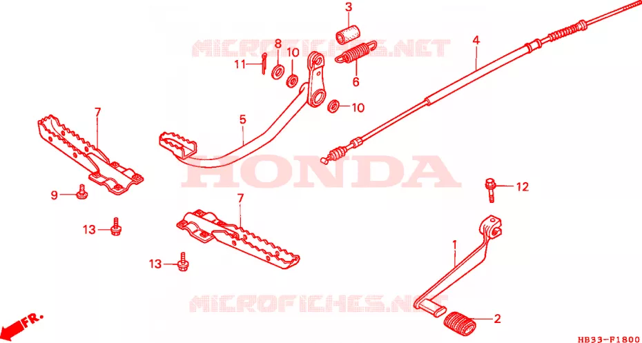 OPSTAP/PEDAAL Honda ATV 200 FOURTRAX 1987  TRX200SXJ