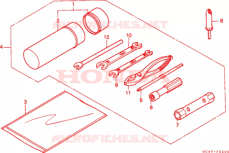 GEREEDSCHAP Honda ATV 300 FOURTRAX 1993  TRX300P