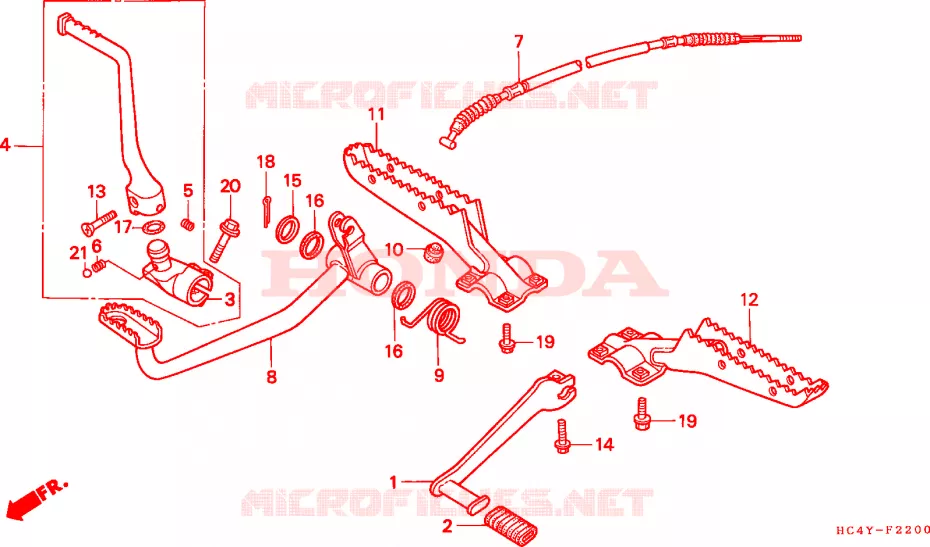 OPSTAP/PEDAAL Honda ATV 300 FOURTRAX 1993  TRX300FWP