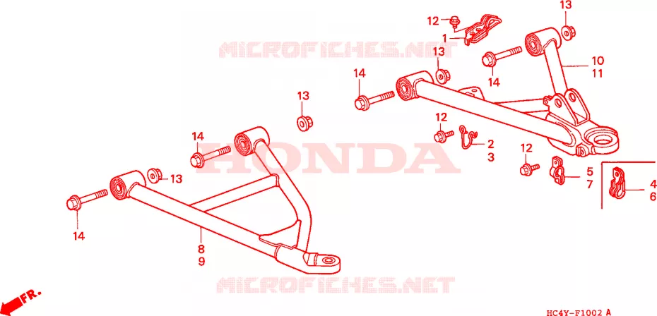 VOOR ARM Honda ATV 300 FOURTRAX 1993  TRX300FWP