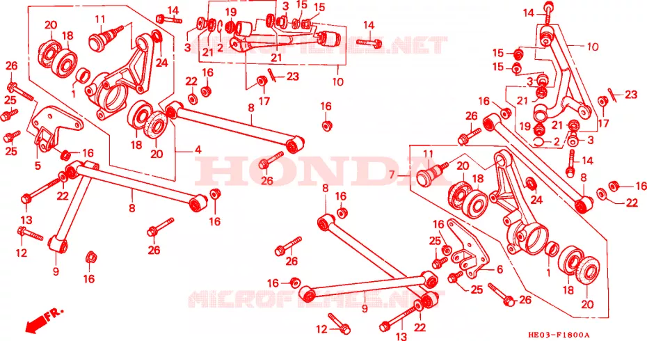 ACHTER ARM Honda ATV 400 ODYSSEY 1990  FL400RL