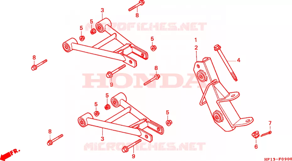 VOOR ARM Honda ATV 200 FOURTRAX 1994  TRX200DR