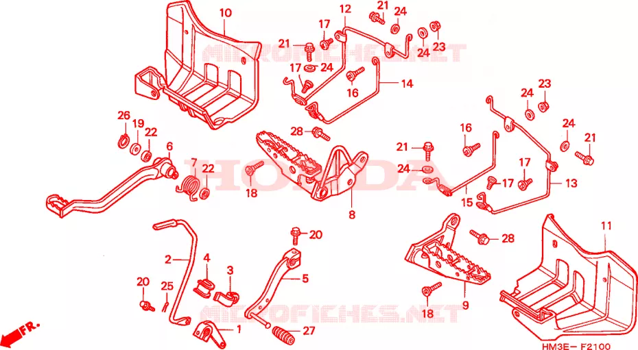 OPSTAP/PEDAAL Honda ATV 300 FOURTRAX 2002  TRX300EX2