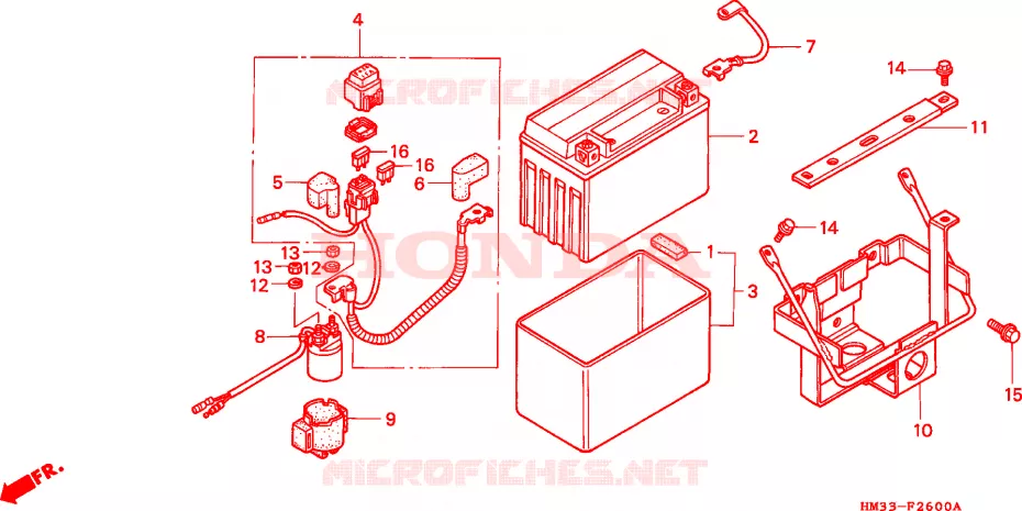 ACCU Honda ATV 300 FOURTRAX 1993  TRX300EXP