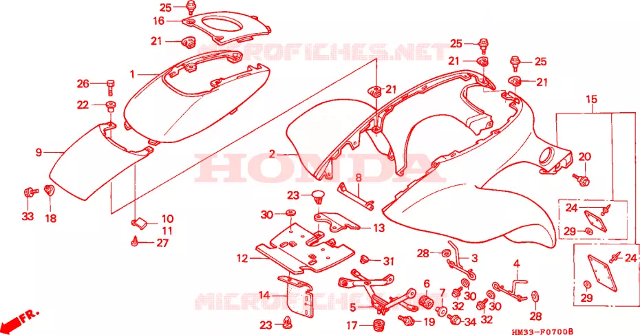 VOOR STROOMLIJNKAP Honda ATV 300 FOURTRAX 1995  TRX300EXS