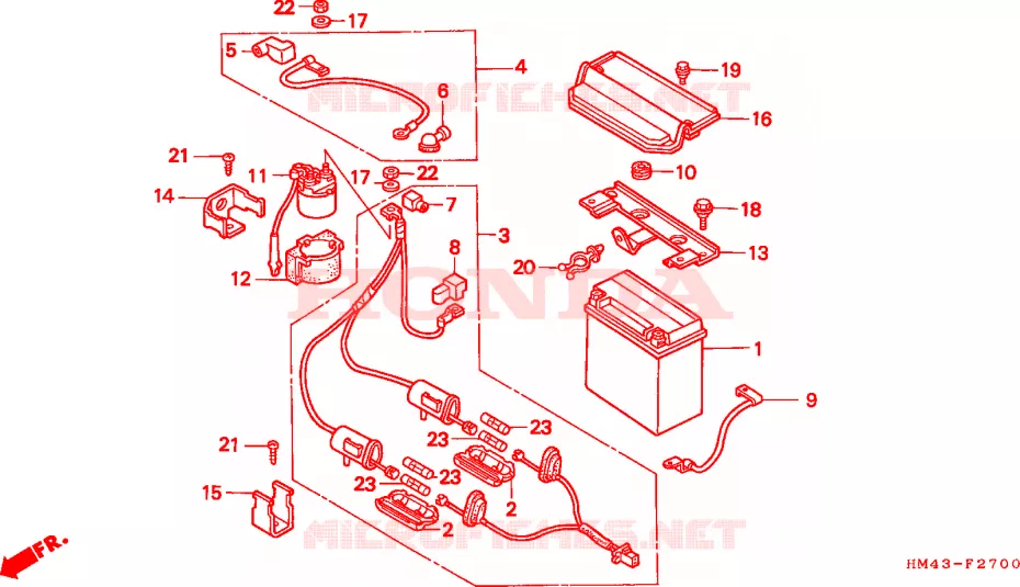 ACCU Honda ATV 300 FOURTRAX 1998  TRX300FWW
