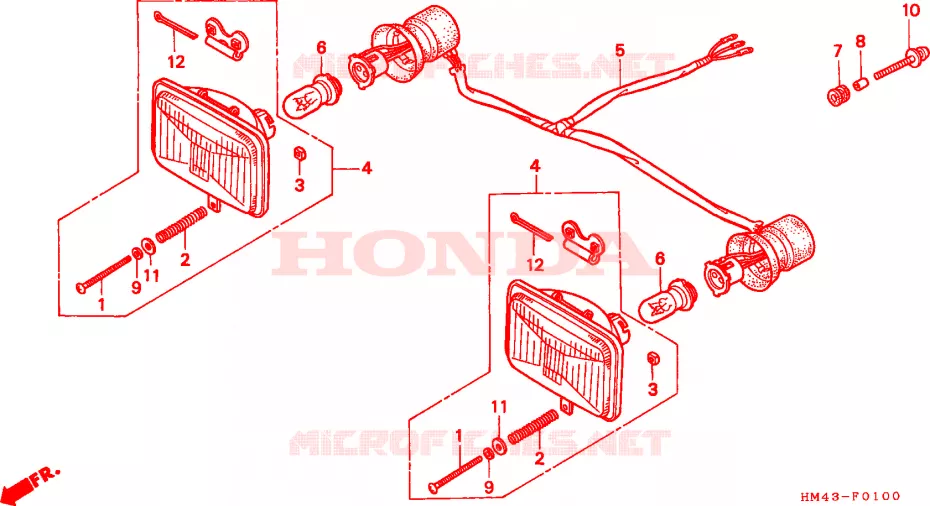 KOPLAMP Honda ATV 300 FOURTRAX 1998  TRX300FWW