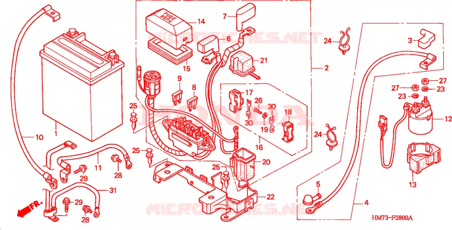 ACCU(1) Honda ATV 400 FOURTRAX 2001  TRX400FW1