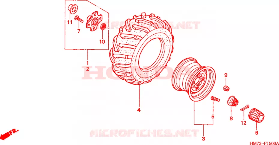 ACHTER WIEL Honda ATV 400 FOURTRAX 1997  TRX400FWV