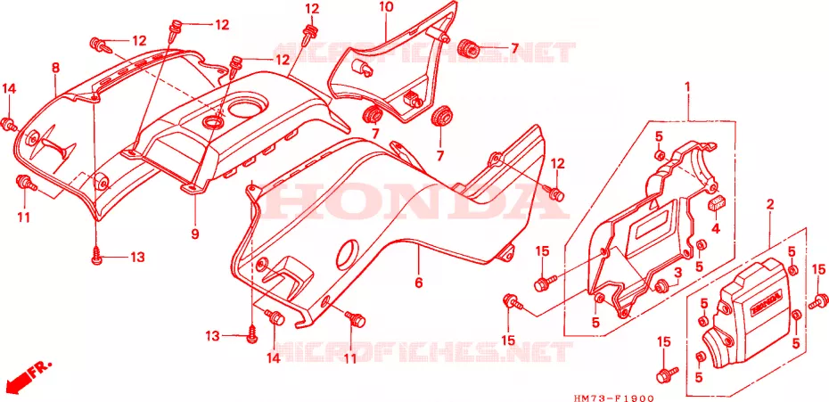CHASSIS AFDEKKING Honda ATV 400 FOURTRAX 2001  TRX400FW1