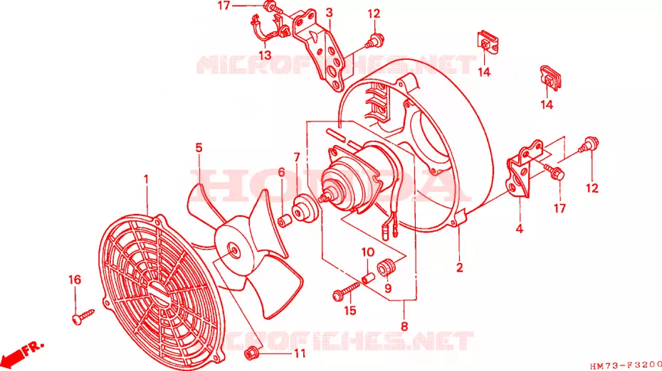 KOELVENTILATOR Honda ATV 400 FOURTRAX 1999  TRX400FWX