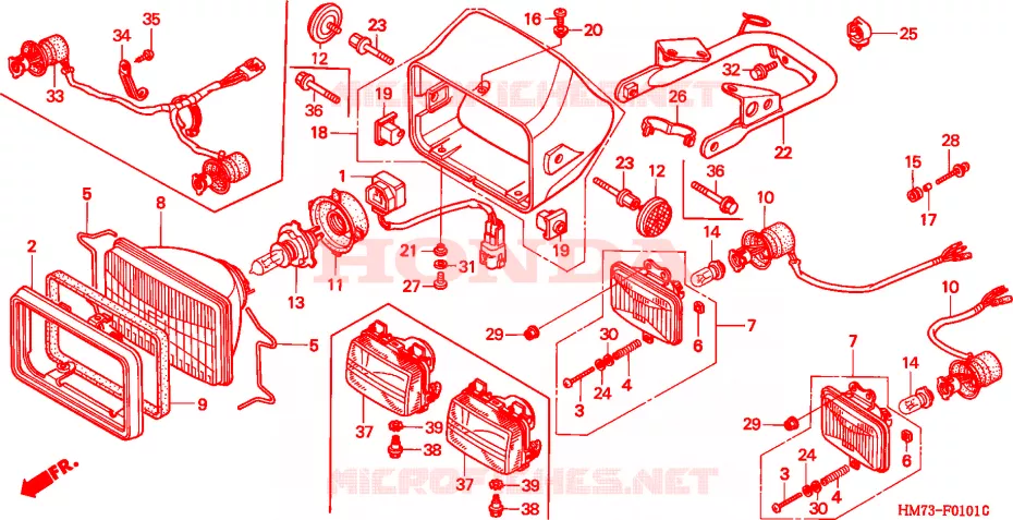 KOPLAMP(2) Honda ATV 400 FOURTRAX 2001  TRX400FW1