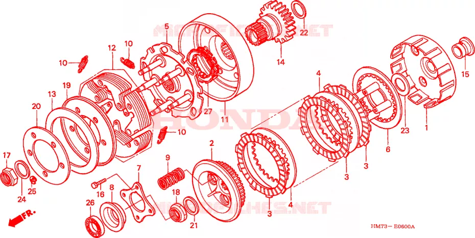 KOPPELING Honda ATV 400 FOURTRAX 2002  TRX400FW2