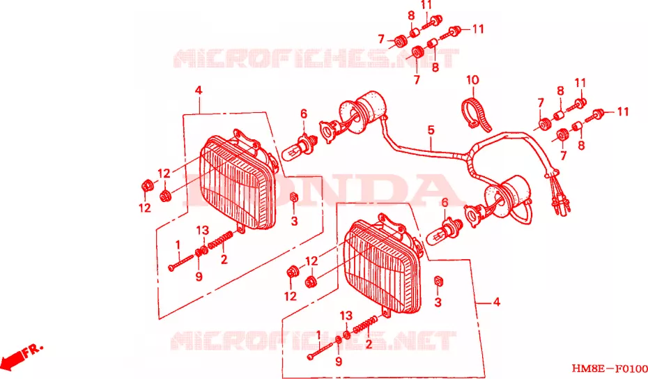 KOPLAMP('02-'04) Honda ATV 250 FOURTRAX 2002  TRX250TM2