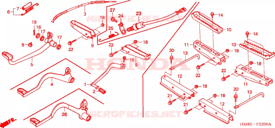 PEDAAL/OPSTAP Honda ATV 250 FOURTRAX 2005  TRX250TE5
