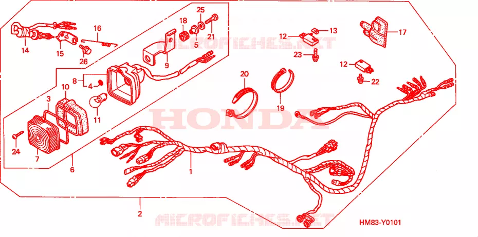 REMLICHT SET(2) Honda ATV 250 FOURTRAX 1998  TRX250W