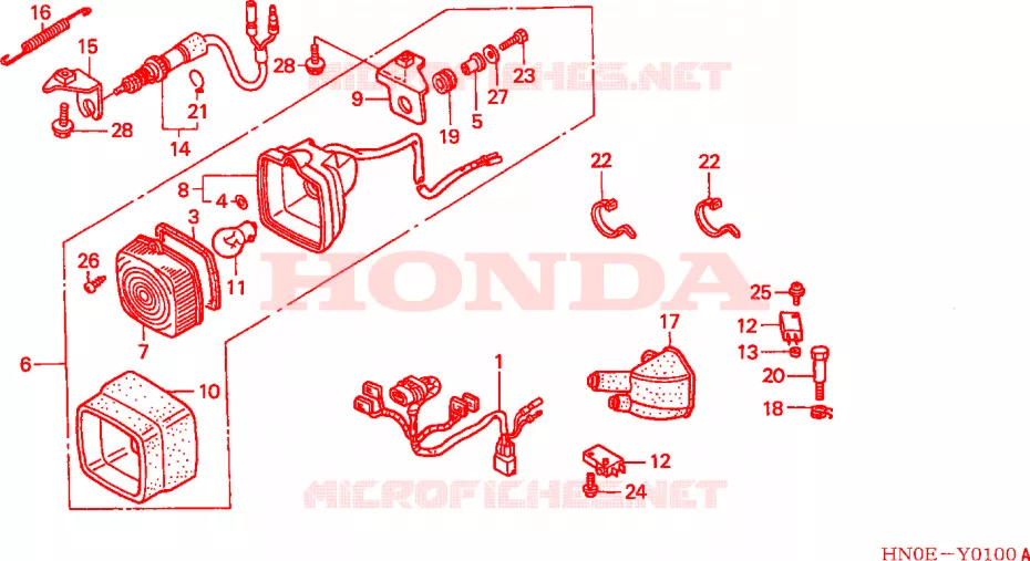 REMLICHT SET Honda ATV 450 FOURTRAX 2002  TRX450FE2