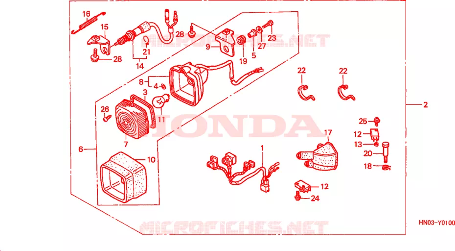 REMLICHT SET Honda ATV 450 FOURTRAX 2001  TRX450ES1
