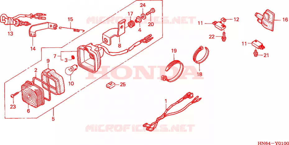 REMLICHT SET Honda ATV 250 FOURTRAX 2001  TRX250EX1