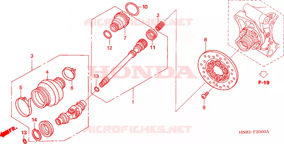 PROPELLERAS Honda ATV 650 FOURTRAX 2003  TRX650FA3