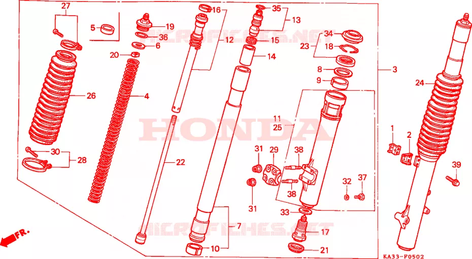 VOOR VORK(3) Honda MOTO 125 CR 1987  CR125RH