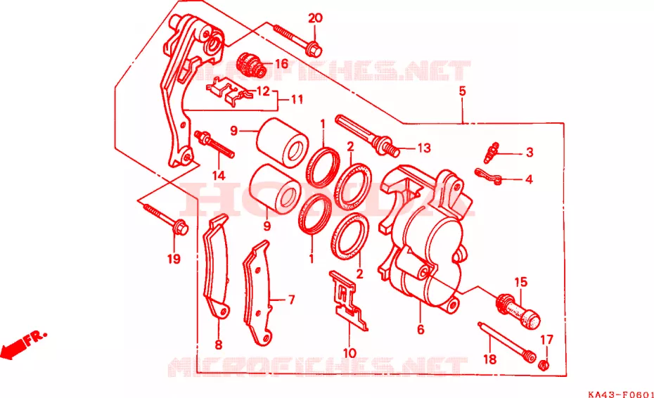 VOOR REMKLAUW(2) Honda MOTO 250 CR 1987  CR250RH