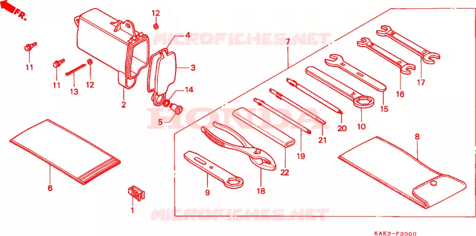 GEREEDSCHAP Honda MOTO 125 CRM 1995  CRM125RR