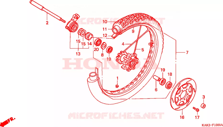 VOOR WIEL Honda MOTO 125 CRM 1992  CRM125RN