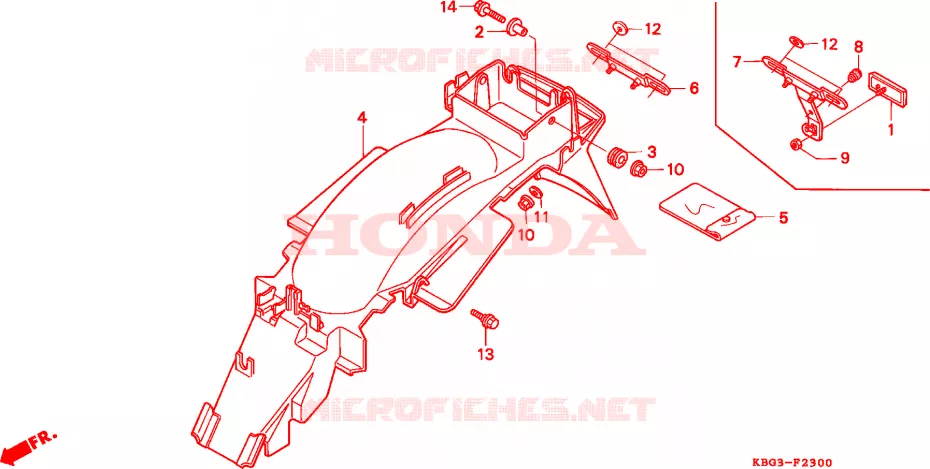 ACHTER STROOMLIJNKAP Honda MOTO 250 CB 1992  CB250N